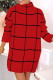 Red Casual Print Patchwork Half A Turtleneck Straight Dresses