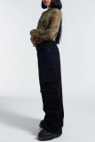 Black Sexy Casual Solid Ripped Hollowed Out See-through O Neck Tops