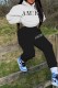 White Casual Print Letter Hooded Collar Long Sleeve Two Pieces