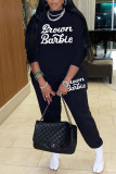 Red Casual Print Patchwork O Neck Long Sleeve Two Pieces