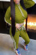 Ink Green Casual Solid Patchwork Hooded Collar Long Sleeve Two Pieces