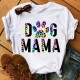 White Black Casual Letter Print Basic O Neck T-Shirts