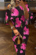 Black Pink Casual Print Solid Patchwork Off the Shoulder One Step Skirt Dresses