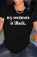 Black Fashion Casual Letter Print Basic O Neck T-Shirts