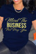 Navy Blue Fashion Casual Letter Print Basic O Neck T-Shirts