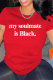 Red Fashion Casual Letter Print Basic O Neck T-Shirts
