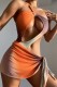 Multicolor Sexy Print Hollowed Out Backless Asymmetrical Swimwears (With Paddings)