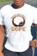 White Fashion Casual Print Basic O Neck T-Shirts