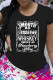 Black Fashion Casual Print Basic O Neck T-Shirts