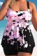 Black Casual Print Backless Swimwears Set (With Paddings)