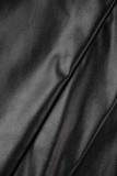 Black Sexy Solid Backless Strapless Irregular Dress Dresses