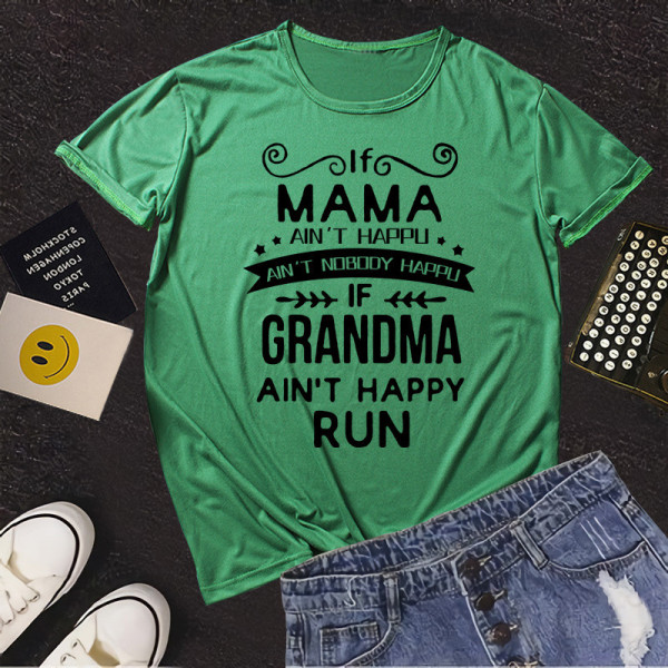 Green Fashion Casual Letter Print Basic O Neck T-Shirts
