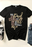 Black Fashion Casual Print Basic O Neck T-Shirts