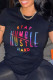 Black Fashion Casual Print Basic O Neck T-Shirts