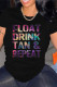Black Casual Print Patchwork O Neck T-Shirts