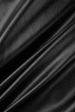 Black Sexy Solid Backless Strapless Irregular Dress Dresses