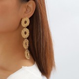Gold Casual Solid Hollowed Out Patchwork Earrings