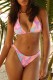 Pink Purple Sexy Print Bandage Backless Swimwears (With Paddings)