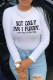 White Casual Print Letter O Neck Tops