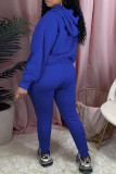 Pink Casual Letter Print Basic Hooded Collar Long Sleeve Two Pieces