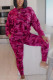 Red venetian Fashion Active adult Ma'am Camouflage Two Piece Suits pencil Long Sleeve Two Pieces