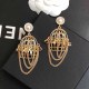 Gold Street Letter Geometric Tassel Earrings