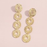 Gold Casual Solid Hollowed Out Patchwork Earrings