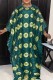 Green Casual Embroidery Patchwork O Neck Plus Size Two Pieces
