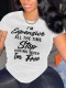 White Street Print Letter O Neck T-Shirts