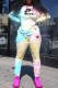 Yellow Casual Print Tie Dye Letter O Neck Long Sleeve Two Pieces