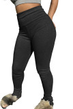 Black Fashion Casual Adult Solid Skinny Bottoms