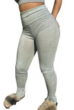 Grey Fashion Casual Adult Solid Skinny Bottoms