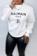 White Street Print Patchwork O Neck Tops