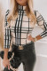 Apricot Casual Print Basic Turtleneck Tops