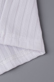 White Casual Solid Basic O Neck Long Sleeve Two Pieces