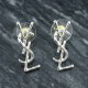 Silver Elegant Letter Patchwork Earrings