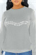 Grey Daily Print Letter O Neck Tops