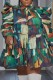 Green Casual Print Patchwork Shirt Collar Shirt Dress Plus Size Dresses