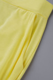Pink Casual Solid Patchwork Fold High Waist Pencil Solid Color Bottoms