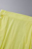 Pink Casual Solid Patchwork Fold High Waist Pencil Solid Color Bottoms
