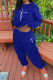 Blue Casual Print Patchwork O Neck Long Sleeve Two Pieces