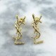 Gold Elegant Letter Patchwork Earrings