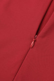Red Sexy Solid Patchwork Feathers Spaghetti Strap Skinny Jumpsuits
