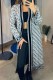 Black And White Casual Letter With Belt Cardigan Collar Tops