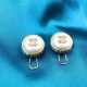 White Simplicity Geometric Patchwork Earrings