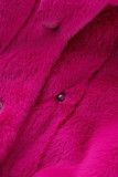 Pink Casual Solid Cardigan O Neck Outerwear