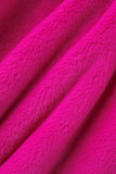 Pink Casual Solid Cardigan O Neck Outerwear