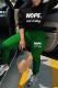 Green Street Print Patchwork O Neck Long Sleeve Two Pieces