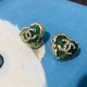 Green Simplicity Geometric Patchwork Earrings