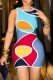 Blue Sexy Print Basic O Neck Sleeveless Dress Dresses